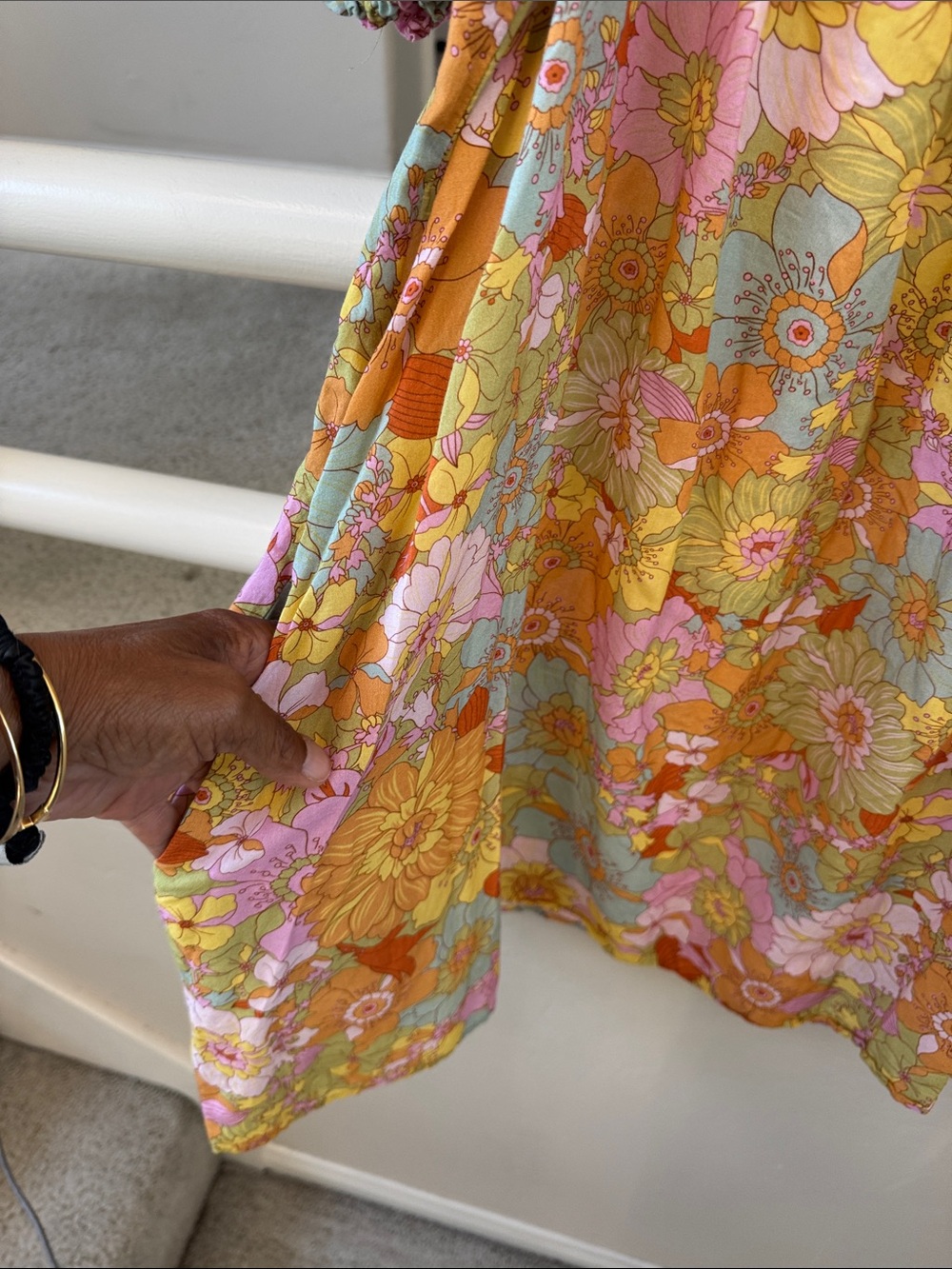 Show Me Your MuMu Pink Floral Metro Smocked Mini Dress - Picture 6 of 6